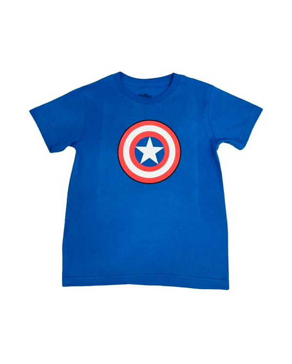 PLAYERA AZUL ESCUDO CAPITAN AMERICA NINO - Game Cool!