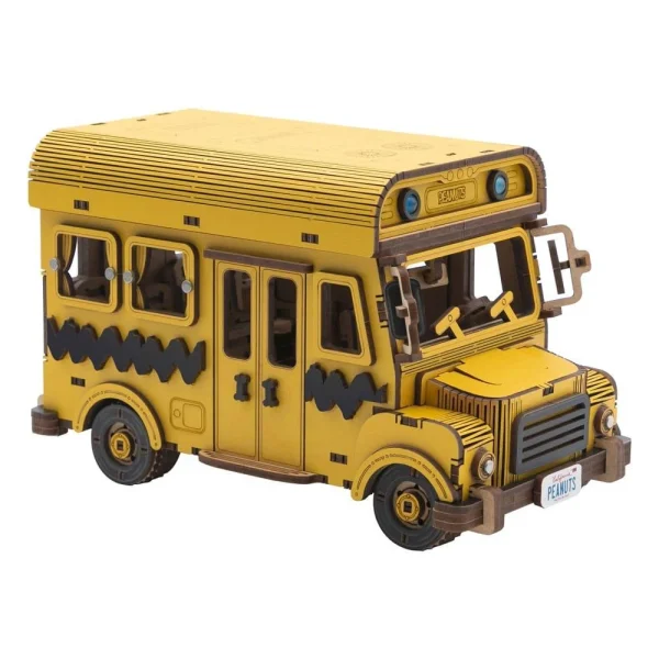 FIGPR1204_1 PUREMIND SNOOPY SCHOOL BUS WOODEN KIT - Image 1