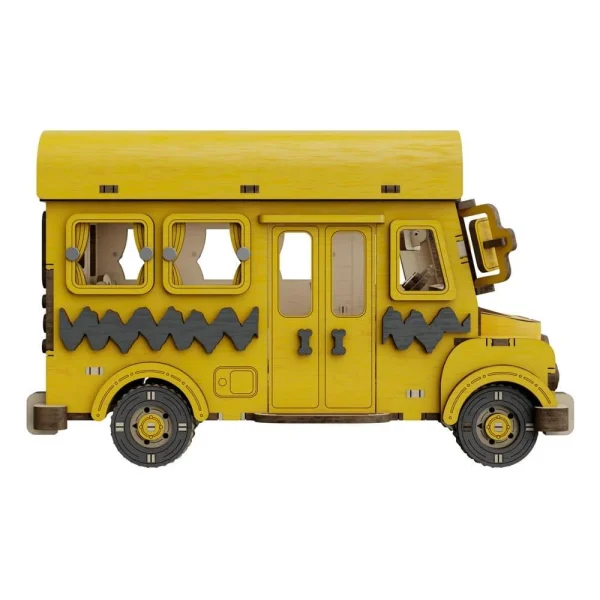 PUREMIND SNOOPY SCHOOL BUS WOODEN KIT - Image 3