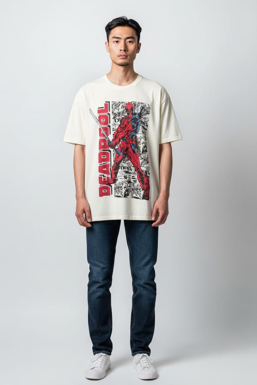 WhatsApp Image 2026-04-18 at 12.50.26 AM PLAYERA BEIGE DEADPOOL TALLA CH - Image 1