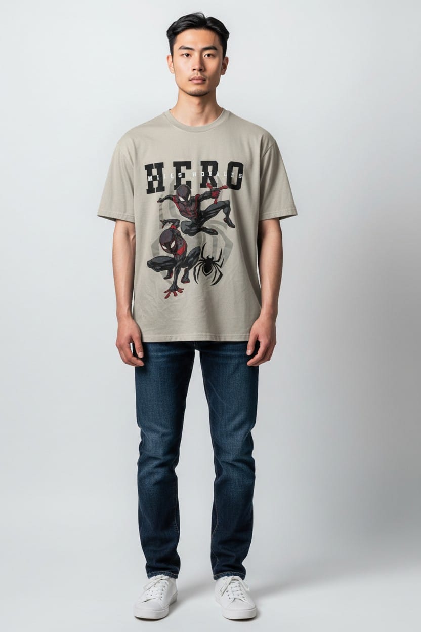 WhatsApp Image 2026-04-18 at 12.50.32 AM (3) PLAYERA BEIGE MILES MORALES TALLA MD - Image 1