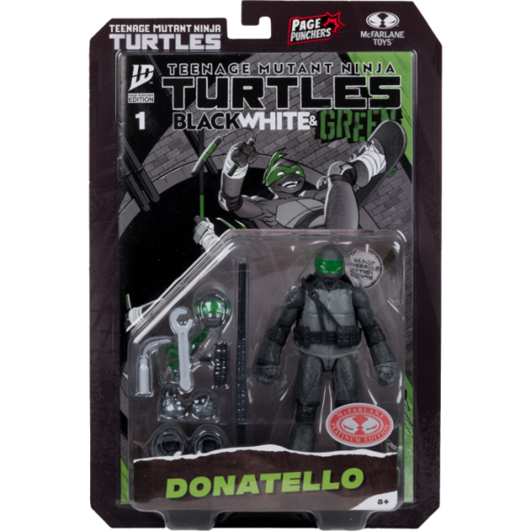 TEENAGE MUTANT NINJA TURTLES BLACK WHITE & GREEN DONATELLO MCFARLANE - Image 7