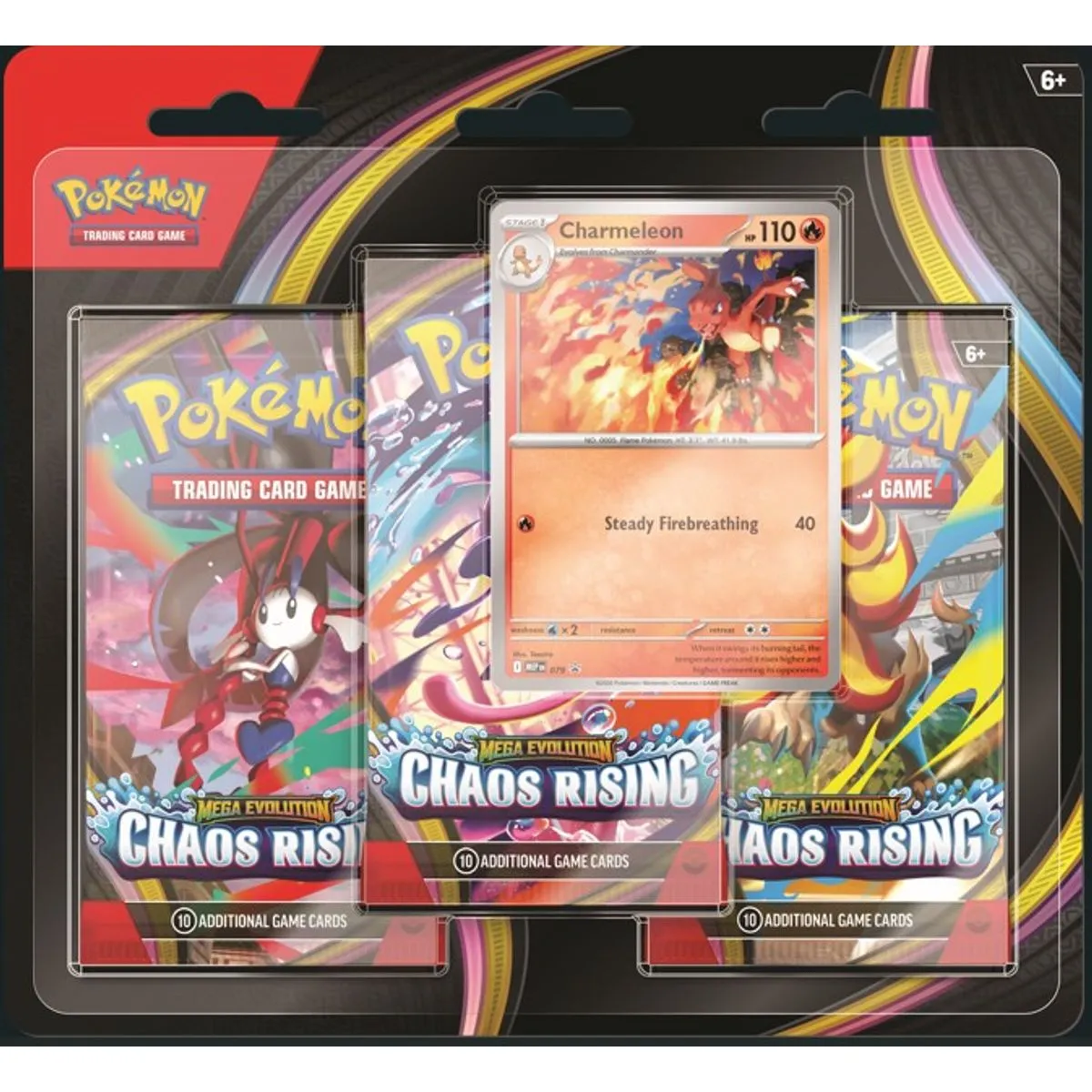 253334-1200-1200 BLISTER THREE BOOSTER CHAOS RISING POKEMON TCG - Image 1