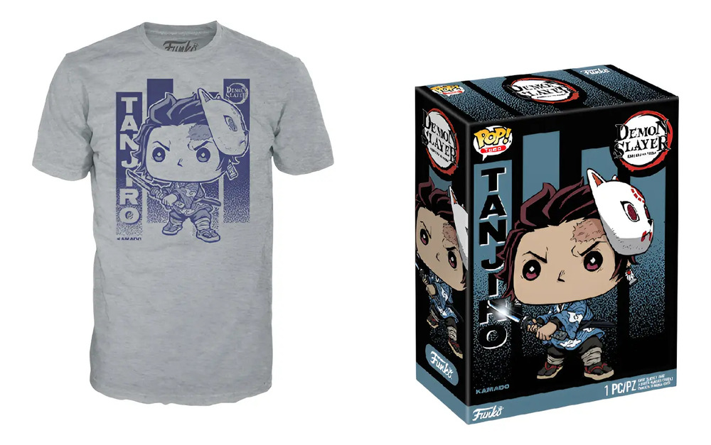 847099-MLM97243429671_112025 T Shirt Unisex Demon Slayer Tanjiro Funko - Imagen 1