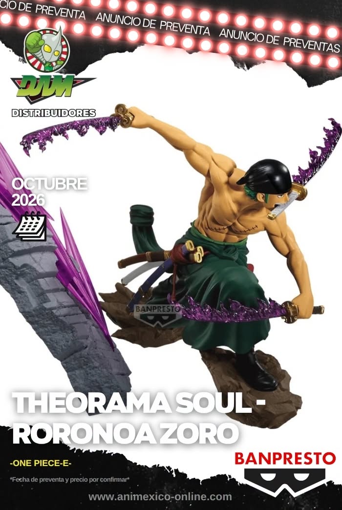 834867719_991995053932112_1553497960647819936_n PREVENTA - THEORAMA SOUL - RORONOA ZORO - BANPRESTO - Imagen 1